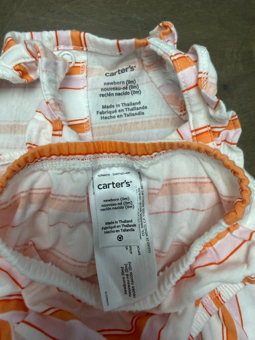Cat & Jack Carter's Baby NB Newborn 3pc Outfit Set Dress Shorts Bloomers Striped